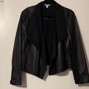 Bar III Black Leather Jacket